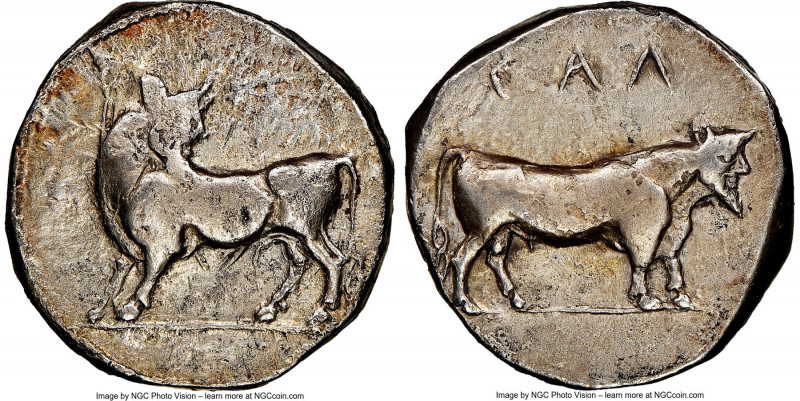 LUCANIA. Laus. Ca. 480-460 BC. AR stater (17mm, 7.86 gm, 3h). NGC Choice Fine, 5...