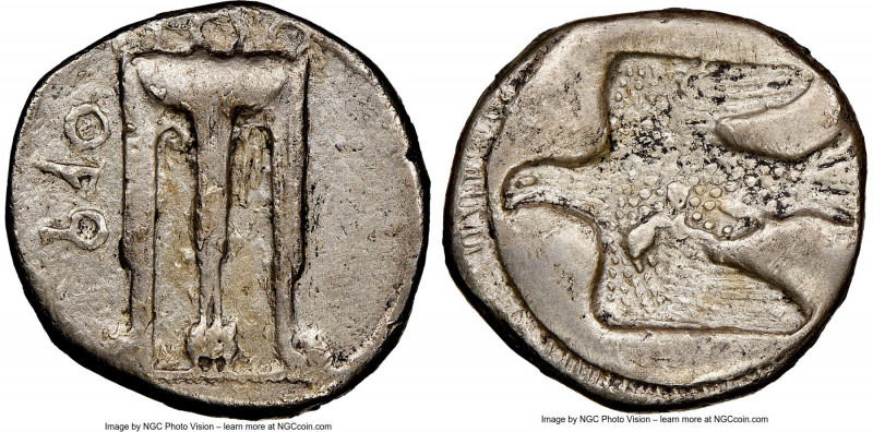 BRUTTIUM. Croton. Ca. 480-430 BC. AR stater or nomos (18mm, 7.78 gm, 6h). NGC VF...
