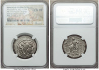 MACEDONIAN KINGDOM. Alexander III the Great (336-323 BC). AR tetradrachm (28mm, 16.82 gm, 12h). NGC Choice VF. Posthumous issue of Ake or Tyre, dated ...