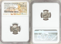 MACEDONIAN KINGDOM. Alexander III the Great (336-323 BC). AR drachm (17mm, 7h). NGC VF 5/5 - 4/5. Posthumous issue of Magnesia ad Maeandrum, ca. 319-3...