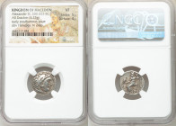 MACEDONIAN KINGDOM. Alexander III the Great (336-323 BC). AR drachm (16mm, 4.23 gm, 12h). NGC VF 5/5 - 4/5. Posthumous issue of Colophon, ca. 310-301 ...