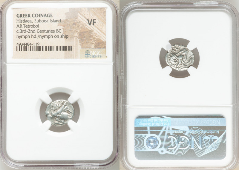 EUBOEA. Histiaea. Ca. 3rd-2nd centuries BC. AR tetrobol (14mm, 8h). NGC VF. Head...