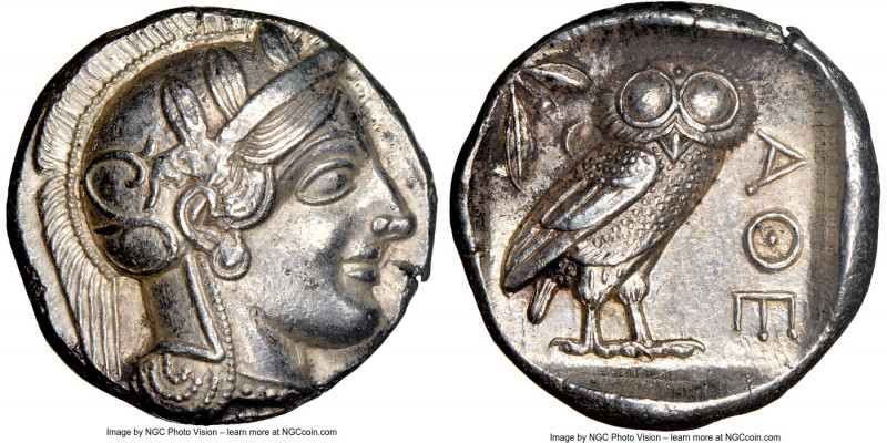 ATTICA. Athens. Ca. 440-404 BC. AR tetradrachm (24mm, 17.20 gm, 7h). NGC Choice ...