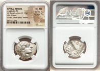 ATTICA. Athens. Ca. 440-404 BC. AR tetradrachm (25mm, 17.19 gm, 9h). NGC Choice AU 4/5 - 4/5. Mid-mass coinage issue. Head of Athena right, wearing cr...