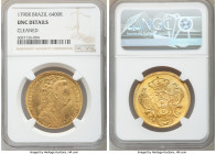 Maria I gold 6400 Reis 1790-R UNC Details (Cleaned) NGC, Rio de Janeiro mint, KM226.1, LMB-528. 

HID09801242017

© 2020 Heritage Auctions | All R...