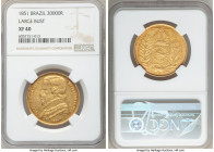 Pedro II gold 20000 Reis 1851 XF40 NGC, Rio de Janeiro mint, KM463. Large bust variety. AGW 0.5286 oz. 

HID09801242017

© 2020 Heritage Auctions ...