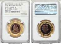 British Colony. Elizabeth II bi-metallic gold & titanium Proof 75 Dollars 2007-PM PR69 Ultra Cameo NGC, Pobjoy mint, KM-Unl. AGW approx. 0.289 oz. 
...
