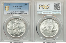 George V Dollar 1936 MS64 PCGS, Royal Canadian mint, KM31. Lustrous frosted white example. 

HID09801242017

© 2020 Heritage Auctions | All Rights...