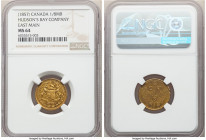 Hudson's Bay Company "East Main" 1/8 Made-Beaver Token ND (1857) MS64 NGC, Br-929, FT-4. Reeded edge. Medal alignment. Produced by Hudson's Bay Compan...