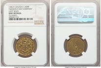 Hudson's Bay Company "East Main" 1/4 Made-Beaver Token ND (1857) UNC Details (Cleaned) NGC, Br-928, FT-3. Reeded edge. Medal alignment. Ex. Doug Robin...