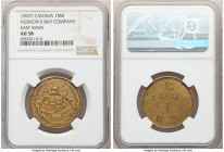 Hudson's Bay Company "East Main" One Made-Beaver Token ND (1857) AU58 NGC, Br-926, F5-1. Reeded edge. Medal alignment. East Main (unpunched) type. Ex....