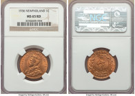Newfoundland. George V Cent 1936 MS65 Red NGC, London mint, KM16. Mint bloom with rose toning, scattered carbon flecks on obverse.

HID09801242017
...