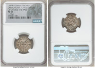 Carolingian. Charlemagne ND (768-814) Denier ND (793-814) AU55 NGC, Melle mint, Class 3, Dep-606. 21mm. 1.67gm. Traditionally attributed to either Cha...