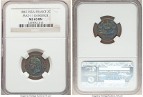 Louis Philippe I bronze Essai 2 Centimes 1842 MS65 Brown NGC, Maz-1116. Designed by Barre. Florescent teal toning. 

HID09801242017

© 2020 Herita...
