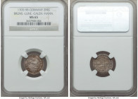 Brunswick-Lüneburg-Calenberg-Hannover. Georg Ludwig 2 Mariengroschen 1705-HB MS65 NGC, Clausthal mint, KM31. Last year of type with lovely multi-color...