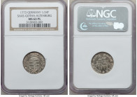 Saxe-Gotha-Altenburg. Ernst II Ludwig 1/24 Taler 1773 MS63 Prooflike NGC, KM327. Bold detail, lightly toned shimmering surfaces. 

HID09801242017
...