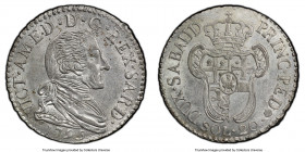 Sardinia. Vittorio Amedeo III 20 Soldi 1795 MS62 PCGS, KM94. Icy white and lustrous, with die polish lines thickening towards the base of the reverse....
