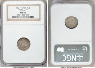 Tuscany. Ferdinand III (Restored) 10 Soldi 1821 MS65 NGC, KM-C56. Also valued as 1/2 Lire. Pastel tinted gray toning over reflective surfaces. 

HID...