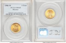 Estados Unidos gold 5 Pesos 1906-M MS65 PCGS, Mexico City mint, KM464. Deep honey-golden color. AGW 0.1206 oz. 

HID09801242017

© 2020 Heritage A...