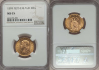 Wilhelmina gold 10 Gulden 1897 MS65 NGC, Utrecht mint, KM118. AGW 0.1947 oz. 

HID09801242017

© 2020 Heritage Auctions | All Rights Reserved