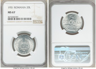 People's Republic 20 Lei 1951 MS67 NGC, KM80. One year type. 

HID09801242017

© 2020 Heritage Auctions | All Rights Reserved