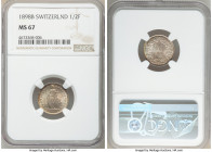 Confederation 1/2 Franc 1898-B MS67 NGC, Bern mint, KM23. Olive-gold toned. 

HID09801242017

© 2020 Heritage Auctions | All Rights Reserved