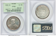 Confederation Specimen 5 Francs 1933-B SP66 PCGS, Bern mint, KM40. Crisp strike with mirrored surface. 

HID09801242017

© 2020 Heritage Auctions ...