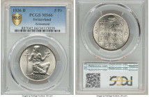 Confederation 5 Francs 1936-B MS66 PCGS, Bern mint, KM41. Confederation Armament Fund commemorative. 

HID09801242017

© 2020 Heritage Auctions | ...