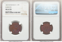 Caracas. Provincial 1/4 Real 1818 MS62 Brown NGC, KM-C2. Royalist coinage issue. Scarce condition for type. 

HID09801242017

© 2020 Heritage Auct...
