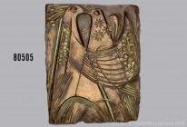 Bronze Objekt des Künstlers und Bildhauers Gustav Nonnenmacher, Wandrelief mit rückseitiger Aufhängung "Ein küssendes Vogelpaar", 24 x 19 cm, signiert...