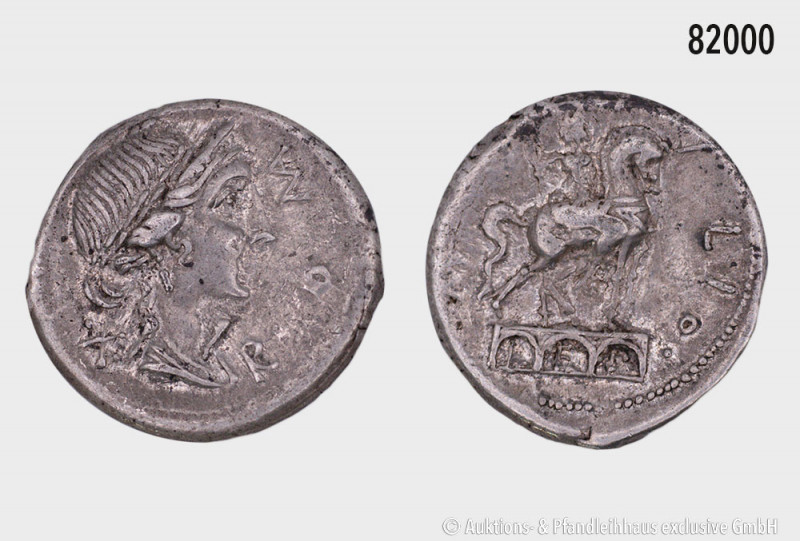 Römische Republik, Manlius Aemilius Lepidus, Denar, Rom, 114-113 v. Chr. 3,93 g,...
