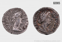 Römische Kaiserzeit, Antoninus Pius für Faustina maior, Konv. 2 Denar, beide erworben bei Hanseatische Münzenhandlung Bremen, sehr schön.