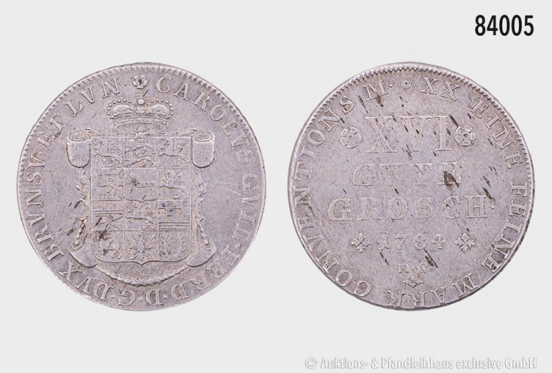 Braunschweig-Wolfenbüttel, XVI Gute Groschen 1784 M.C., 833er Silber, 13,9 g, 32...