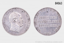 Preußen, Wilhelm I. (1861-1888), Ausbeutetaler 1861 A, 18,3 g, 33 mm, Kahnt 387, Dav. 781, AKS 98, J. 93, winzige Randfehler, kleine Kratzer, fast seh...