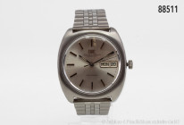 IWC HAU Day Date, Ref. 3606, Edelstahl mit silberfarbenem Zifferblatt, Elektronik Datum und Wochentag bei 3 Uhr, gewölbtes Plexiglas, guter bis sehr g...