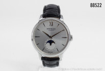 Mont Blanc HAU, Heritage Mondphase, Ref. 110699, Edelstahl mit Krokolederband und Dornschließe, Automatic, Anzeige von Stunden, Minuten, Datum und Mon...