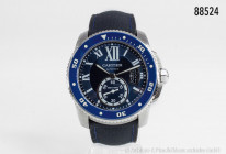 Cartier HAU Calibre Diver BL, Ref. WSCA0010, Edelstahlausführung mit Kautschukband und Dornschließe, Automatic, Datum bei 3 Uhr, kleine Sekunde bei 6 ...