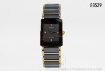 Rado Jubilé DAU, Ref. 153.02833N, Keramik mit vergoldeter Edelstahlfassung bei Band und Gehäuse, Quartz, Zifferblatt mit 4 Brillanten bei 3, 6, 9 und ...