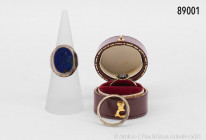 Viktorianischer Trauerring, 9 Karat Gold (375er Gold), emaillierte Ringschiene (Ringschiene wurde vergrößert, dadurch sind wohl die Punzen nicht mehr ...