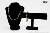 Halskette (L 48,5 cm) und Armband (23,5 cm), Fa. Arpas, 14 Karat (585er Gold) Weiß- und Gelbgold, 35,34 g Gesamtgewicht