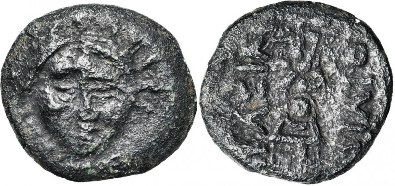 ROYAUME SCYTHE, Ailios (2e s. av. J.-C.), AE bronze. D/ T. d''Hélios de f. R/ Et...