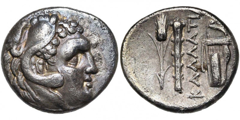 MESIE, CALLATIS, AR drachme, 3e-2e s. av. J.-C. D/ T. d''Héraclès à d., coiffé d...
