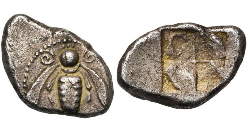 IONIE, EPHESE, AR drachme, vers 480-460 av. J.-C. D/ Abeille entre deux volutes....