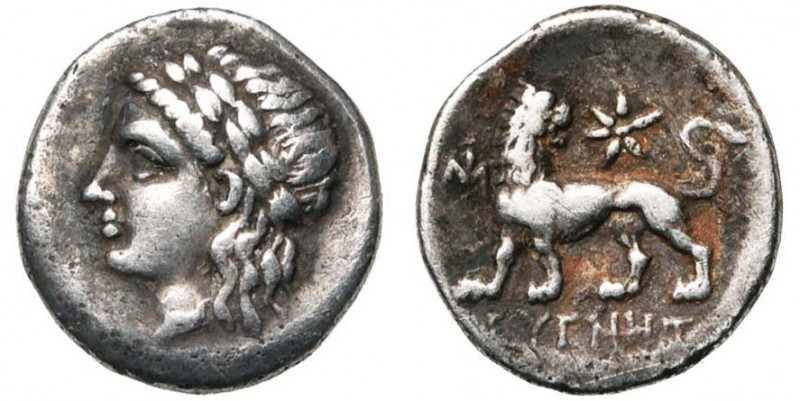 IONIE, MILET, AR hémidrachme, 350-325 av. J.-C. D/ T. l. d''Apollon à g. R/ Lion...