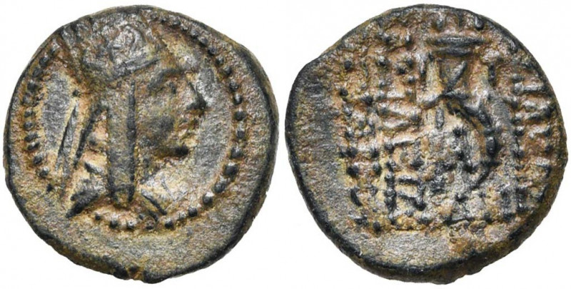 ROYAUME D''ARMENIE, Tigrane II (95-56), AE chalque. D/ B. du roi à d., coiffé de...
