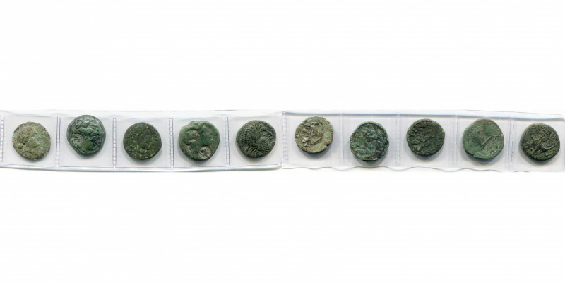 THRACE, lot de 5 bronzes: Apollonia Pontica, T. d''Apollon/Ancre; Callatis, T. d...