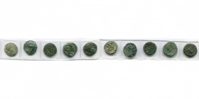 THRACE, lot de 5 bronzes: Apollonia Pontica, T. d''Apollon/Ancre; Callatis, T. de Dionysos (contremarque: t. à d.)/EY dans une couronne de lierre, T. ...