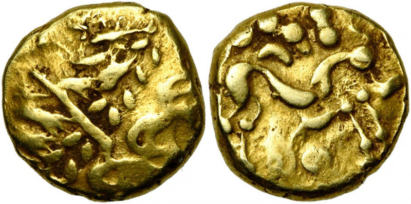GAULE BELGIQUE, Ambiani, AV statère, 1er s. av. J.-C. Type biface. Classe III. D...