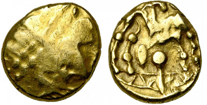 GAULE BELGIQUE, Ambiani, AV statère, début 1er s. av. J.-C. Type biface. Classe ...