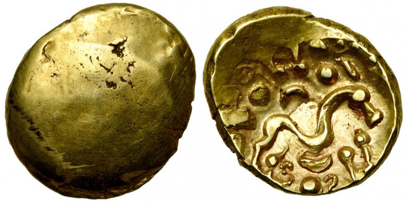 GAULE BELGIQUE, Ambiani, AV statère, vers 60 av. J.-C. Type uniface. Classe V. D...